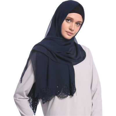 Chiffon Cut Out Hijab, Veils muslim dress - OVEILA