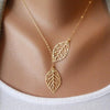 Gold Silver Leaf Necklace,  muslim dress - OVEILA